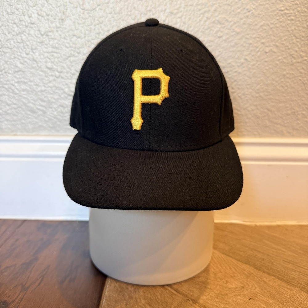 Pirates Pittsburgh Hat Cap Fitted Mens 7 1/8 Black MLB Baseball New Era 59FIFTY